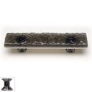 Sietto [P-206-PC] Handmade Glass Cabinet Pull Handle - Glacier - Silver Grey - Polished Chrome Base - 5&quot; L