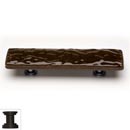 Sietto [P-209-ORB] Handmade Glass Cabinet Pull Handle - Glacier - Woodland Brown - Oil Rubbed Bronze Base - 5&quot; L