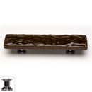 Sietto [P-209-PC] Handmade Glass Cabinet Pull Handle - Glacier - Woodland Brown - Polished Chrome Base - 3&quot; C/C - 5&quot; L
