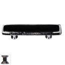 Sietto [P-700-PC] Handmade Glass Cabinet Pull Handle - Reflective - Black - Polished Chrome Base - 3&quot; C/C - 5&quot; L