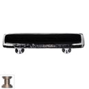 Sietto [P-700-SN] Handmade Glass Cabinet Pull Handle - Reflective - Black - Satin Nickel Base - 3&quot; C/C - 5&quot; L