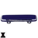 Sietto [P-707-ORB] Handmade Glass Cabinet Pull Handle - Reflective - Deep Cobalt - Oil Rubbed Bronze Base - 3" C/C - 5" L