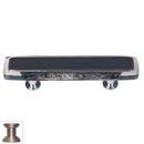 Sietto [P-709-SN] Handmade Glass Cabinet Pull Handle - Reflective - Slate Grey - Satin Nickel Base - 5&quot; L