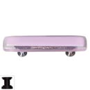 Sietto [P-717-ORB] Handmade Glass Cabinet Pull Handle - Reflective - Pink - Oil Rubbed Bronze Base - 3" C/C - 5" L