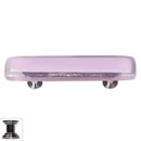 Sietto [P-717-PC] Handmade Glass Cabinet Pull Handle - Reflective - Pink - Polished Chrome Base - 3" C/C - 5" L