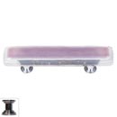 Sietto [P-718-PC] Handmade Glass Cabinet Pull Handle - Reflective - Purple - Polished Chrome Base - 5&quot; L