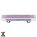 Sietto [P-718-SN] Handmade Glass Cabinet Pull Handle - Reflective - Purple - Satin Nickel Base - 3&quot; C/C - 5&quot; L