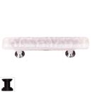 Sietto [SP-228-ORB] Handmade Glass Cabinet Pull Handle - Skinny Glacier - Rose - Oil Rubbed Bronze Base - 3&quot; C/C - 5&quot; L