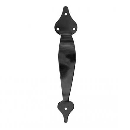 Snug Cottage [4130-BSS] Stainless Steel Exterior Gate Pull - Heart Ends - Black Finish -  10 1/4&quot; L