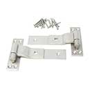Snug Cottage [6295-07316] Stainless Steel Gate Strap Hinge Set - Contemporary Cranked - Natural Satin Finish - 7&quot; L - Pair