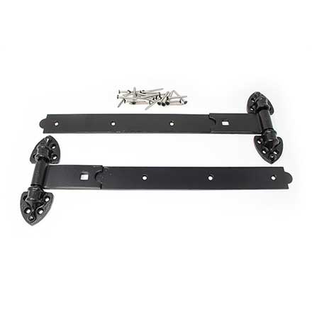 Snug Cottage [8292-20SP] Forged Steel Gate Strap Hinge Set - Old Fashioned Heavy Duty - Black Finish - 20&quot; L - Pair
