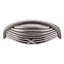 Top Knobs [M938] Die Cast Zinc Cabinet Cup Pull - Ribbon & Reed Series - Pewter Antique Finish - 3" C/C - 4 1/8" L