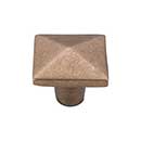Top Knobs [M1521] Solid Bronze Cabinet Knob - Square Series - Light Bronze Finish - 1 1/2" Sq.
