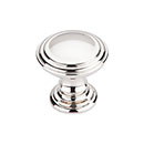 Top Knobs [TK320PN] Die Cast Zinc Cabinet Knob - Reeded Series - Polished Nickel Finish - 1 1/4&quot; Dia.