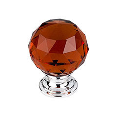 Top Knobs [TK122PC] Crystal Cabinet Knob - Faceted Globe - Wine - Polished Chrome Stem - 1 3/8&quot; Dia.