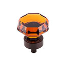 Top Knobs [TK138ORB] Crystal Cabinet Knob - Octagon - Wine - Oil Rubbed Bronze Stem - 1 3/8" Dia.