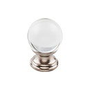 Top Knobs [TK840BSN] Glass Cabinet Knob - Clarity Series - Clear - Brushed Satin Nickel Stem - 1&quot; Dia.
