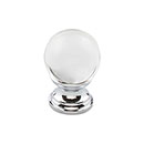 Top Knobs [TK840PC] Glass Cabinet Knob - Clarity Series - Clear - Polished Chrome Stem - 1&quot; Dia.
