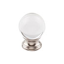 Top Knobs [TK841BSN] Glass Cabinet Knob - Clarity Series - Clear - Brushed Satin Nickel Stem - 1 3/16&quot; Dia.
