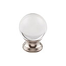 Top Knobs [TK842BSN] Glass Cabinet Knob - Clarity Series - Clear - Brushed Satin Nickel Stem - 1 3/8&quot; Dia.