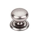 Top Knobs [M25] Solid Brass Cabinet Knob - Victoria Series - Pewter Antique Finish - 1 1/4" Dia.