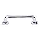 Top Knobs [M1988] Solid Bronze Cabinet Pull Handle - Rounded Pull Series - Standard Size - Polished Chrome Finish - 4&quot; C/C - 5&quot; L