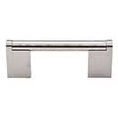 Top Knobs [M1040] Plated Steel Cabinet Bar Pull Handle - Princetonian Series - Standard Size - Brushed Satin Nickel Finish - 3&quot; C/C - 3 3/4&quot; L