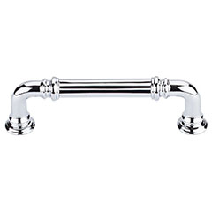 Top Knobs [TK322PC] Die Cast Zinc Cabinet Pull Handle - Reeded Series - Standard Size - Polished Chrome Finish - 3 3/4&quot; C/C - 4 7/16&quot; L