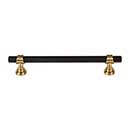 Top Knobs [M2728] Die Cast Zinc Cabinet Pull Handle - Bit Series - Oversized - Flat Black & Honey Bronze Finish - 6 5/16" C/C - 8" L