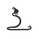 Acorn Manufacturing [LBABP] Forged Iron Toilet Tissue Holder - Leaf - Black Finish - 6 1/2&quot; L