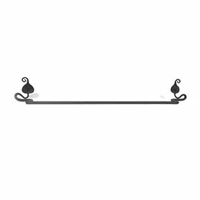 Acorn Manufacturing [LBCBP] Forged Iron Towel Bar - Leaf - Black Finish - 20" L