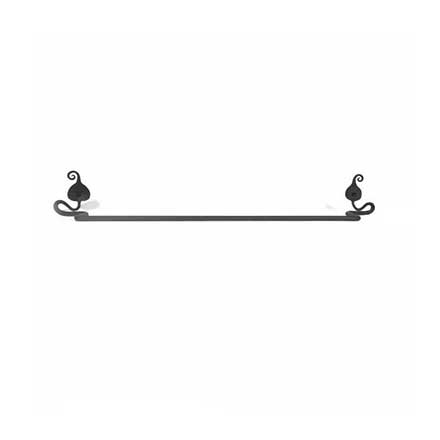 Acorn Manufacturing [LBCBP] Forged Iron Towel Bar - Leaf - Black Finish - 20&quot; L