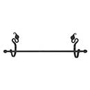 Acorn Manufacturing [LBEBP] Forged Iron Towel Bar - Leaf - Black Finish - 16&quot; L