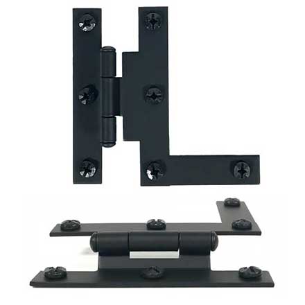 Acorn Manufacturing [AH4BQ] Steel Cabinet HL-Hinge - Surface Mount - 3/8&quot; Offset - Matte Black Finish - 3&quot; H x 3 1/8&quot; W - Pair