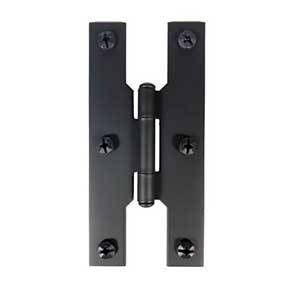 Acorn Manufacturing [AH5BQ] Steel Cabinet H-Hinge - Surface Mount - Flush - Matte Black Finish - 4" H x 1 7/8" W - Pair