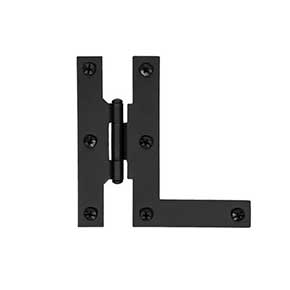 Acorn Manufacturing [AH6BQ] Steel Cabinet HL-Hinge - Surface Mount - Flush - Matte Black Finish - 4" H x 4" W - Pair