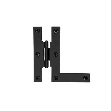 Acorn Manufacturing [AH6BQ] Steel Cabinet HL-Hinge - Surface Mount - Flush - Matte Black Finish - 4&quot; H x 4&quot; W - Pair