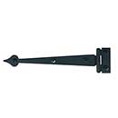 Acorn Manufacturing [AIJBQ] Steel Cabinet Strap Hinge - Heart End - Surface Mount - Flush - Matte Black Finish - 7 3/8&quot; L - Pair