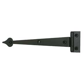 Acorn Manufacturing [AIWBQ] Steel Cabinet Strap Hinge - Bean End - Surface Mount - 3/4" Offset - Matte Black Finish - 6 1/4" L - Pair
