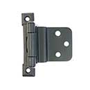 Acorn Manufacturing [AJ3BQ] Steel Partial Overlay Cabinet Hinge - Surface Mount - 3/8" Inset - Self Closing - Matte Black Finish - 2 5/8" H x 1 1/4" W - Pair