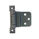 Acorn Manufacturing [AJ3BQ] Steel Partial Overlay Cabinet Hinge - Surface Mount - 3/8&quot; Inset - Self Closing - Matte Black Finish - 2 5/8&quot; H x 1 1/4&quot; W - Pair