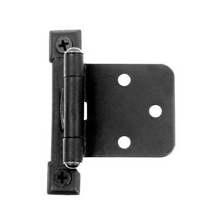 Acorn Manufacturing [AJ4BQ] Steel Full Overlay Cabinet Hinge - Surface Mount - Self Closing - Matte Black Finish - 2 5/8&quot; H x 1 1/4&quot; W - Pair