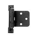 Acorn Manufacturing [AJ4BQ] Steel Full Overlay Cabinet Hinge - Surface Mount - Self Closing - Matte Black Finish - 2 5/8&quot; H x 1 1/4&quot; W - Pair