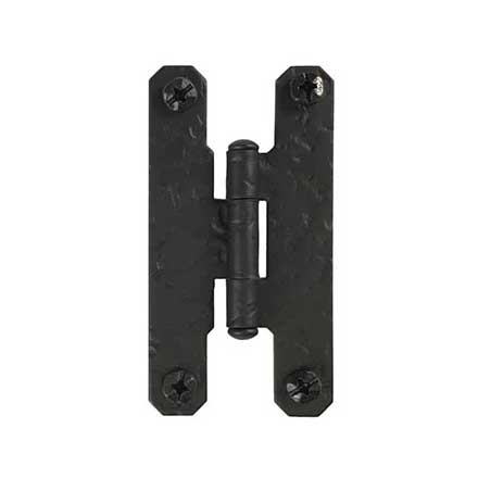 Acorn Manufacturing [RH1BQ] Steel Cabinet H-Hinge - Rough - Surface Mount - Flush - Matte Black Finish - 3&quot; H x 1 9/16&quot; W - Pair