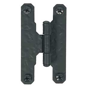 Acorn Manufacturing [RH2BQ] Steel Cabinet H-Hinge - Rough - Surface Mount - 3/8" Offset - Matte Black Finish - 3" H x 1 5/8" W - Pair