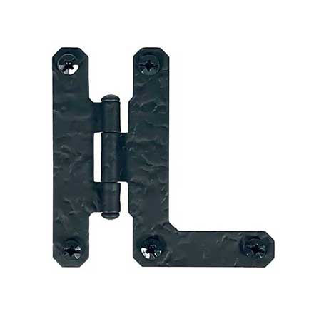 Acorn Manufacturing [RH3BQ] Steel Cabinet HL-Hinge - Rough - Surface Mount - Flush - Matte Black Finish - 3" H x 3" W - Pair