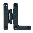 Acorn Manufacturing [RH3BQ] Steel Cabinet HL-Hinge - Rough - Surface Mount - Flush - Matte Black Finish - 3&quot; H x 3&quot; W - Pair