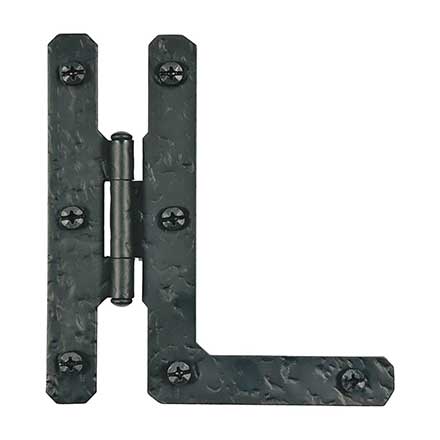 Acorn Manufacturing [RHDBQ] Steel Cabinet HL-Hinge - Rough - Surface Mount - Flush - Matte Black Finish - 4 1/2" H x 4 3/16" W - Pair