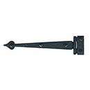 Acorn Manufacturing [RI4BQ] Steel Cabinet Strap Hinge - Heart End - Rough - Surface Mount - Flush - Matte Black Finish - 7 3/8&quot; L - Pair