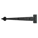 Acorn Manufacturing [RI9BQ] Steel Cabinet Strap Hinge - Heart End - Rough - Surface Mount - 3/8&quot; Offset - Matte Black Finish - 7 1/8&quot; L - Pair